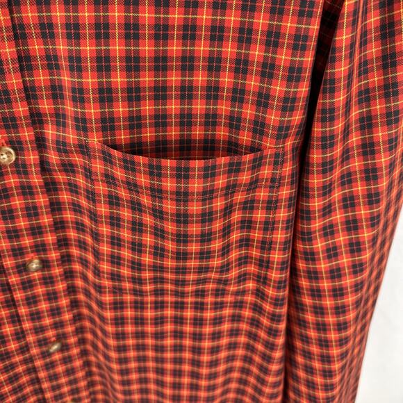 Brooks Brothers Shirt Men's Size L Original Polo Red Black Plaid Button Up - Picture 3 of 11